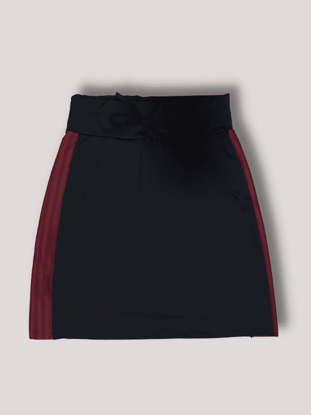 Short Saia Fitness Evangélica Preto com Listra Bordô