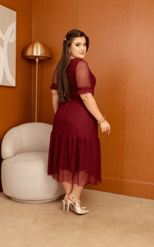 Vestido Marília Bordô - Imagem 2